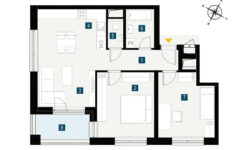 NR – Kynek, B2.3.1, 3 izbový byt v novostavbe s výbornou dispozíciou, KOLAUDÁCIA 2024